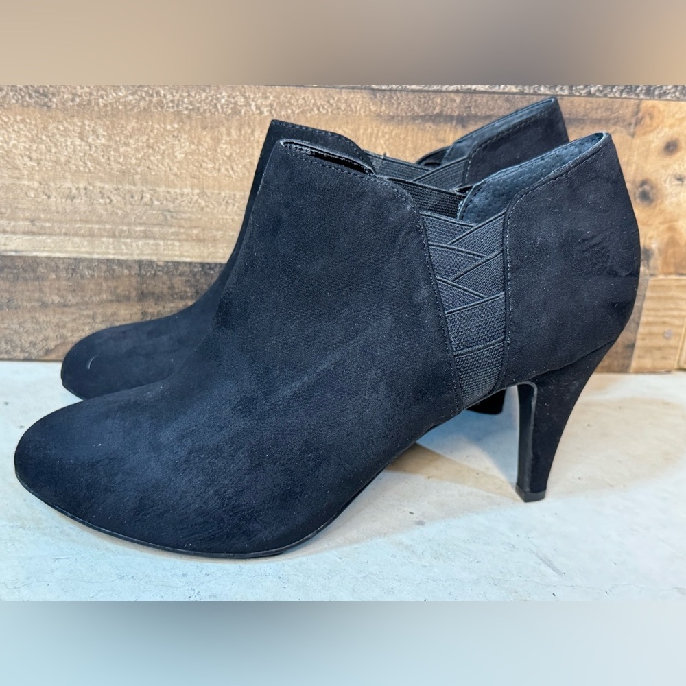 Style & Co Black Suede Like Heeled Boots Arianah … - image 5